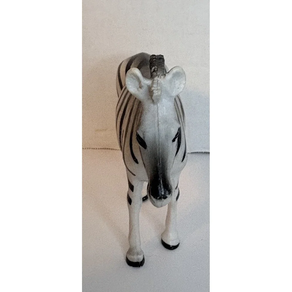 Vintage Plastic Zebra Figurine Toy Wild African Safari Animal Cake Topper